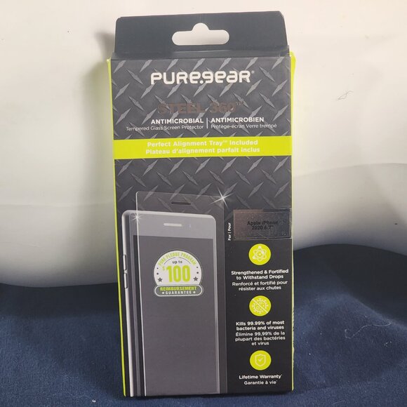 Puregear Steel 360 Antimicrobial Tempered Glass Screen Protect iPhone 2020 6.7" - Picture 3 of 16